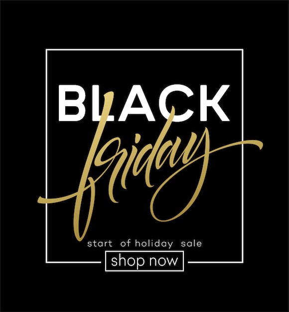 Black Friday Lettering Sale Discount banner.