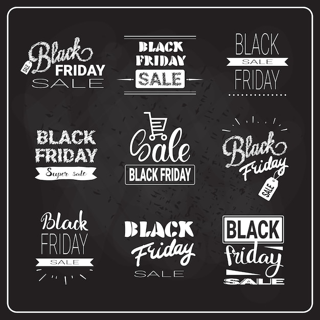 Set di lettere del black friday