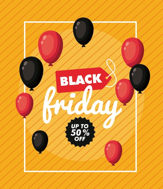 Black friday lettering tag