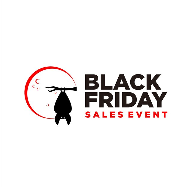 Black friday-logo eenvoudige moderne banneradvertenties met bat