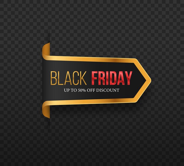 Black friday luxury sale banner golden text lettering sale banner poster logo