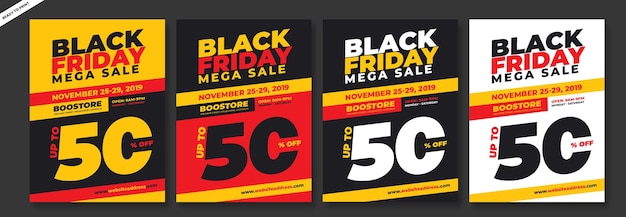 Black Friday Mega Sale Promotion Flyer Template