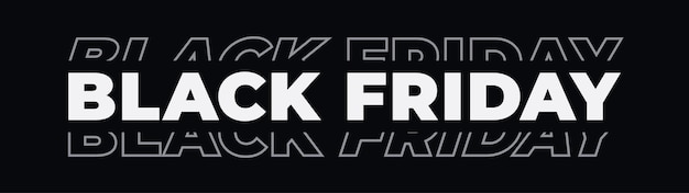 Черная пятница минимальная типографика на черном фоне