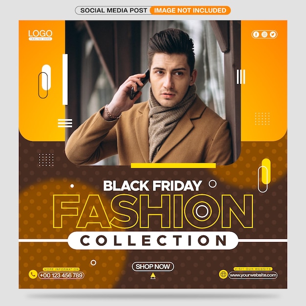 Black friday-modecollectie social media post-sjabloonontwerp