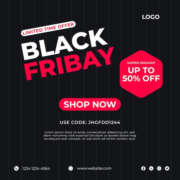 Black friday modern background sale banner