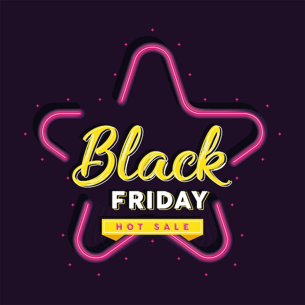 Vector black friday neon background vector illustration