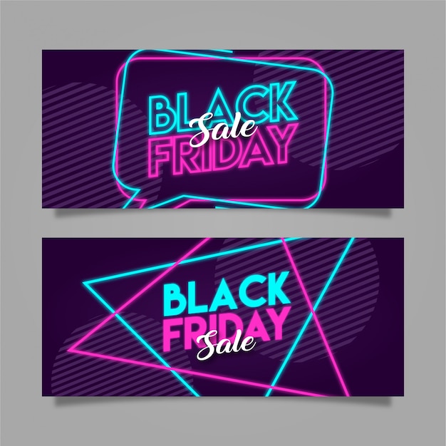 Poster di neon black friday banner