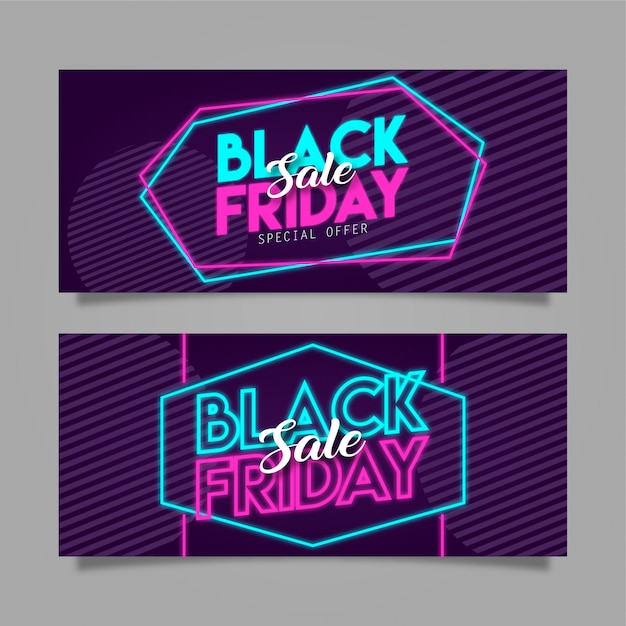 Black friday neon banner