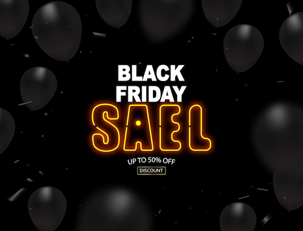 Insegna al neon del black friday