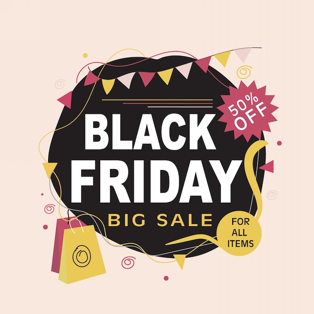 Vector black friday offer sale template vector