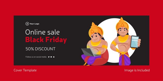 Vector black friday online sale cover page design