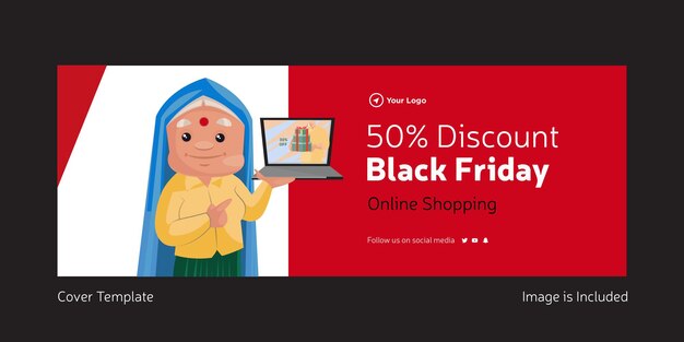 Design della pagina di copertina dello shopping online del black friday