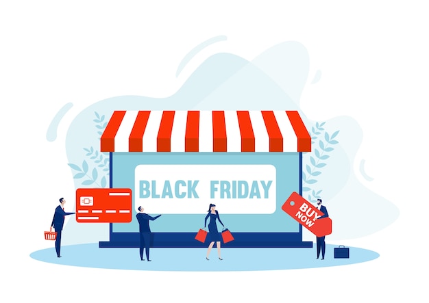 Black friday Online shopping. tablet shop,  E-commerce, bags purchasing  Online e-commerce, marketing purchase,