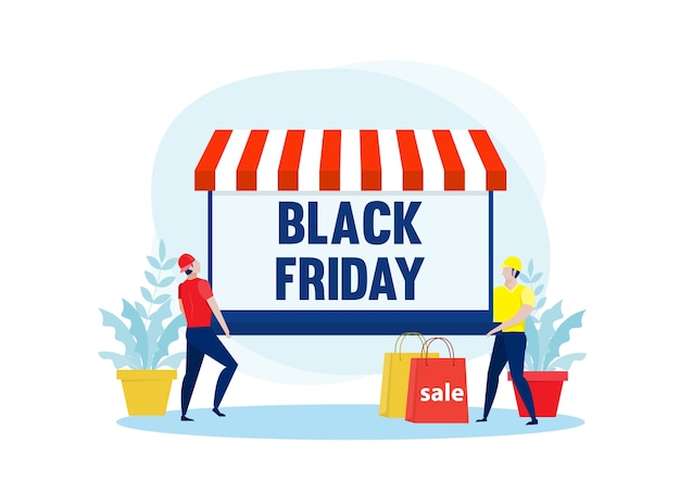 Black Friday Online winkelen. laptopwinkel, e-commerce, tassenaankoop Online e-commerce, marketing