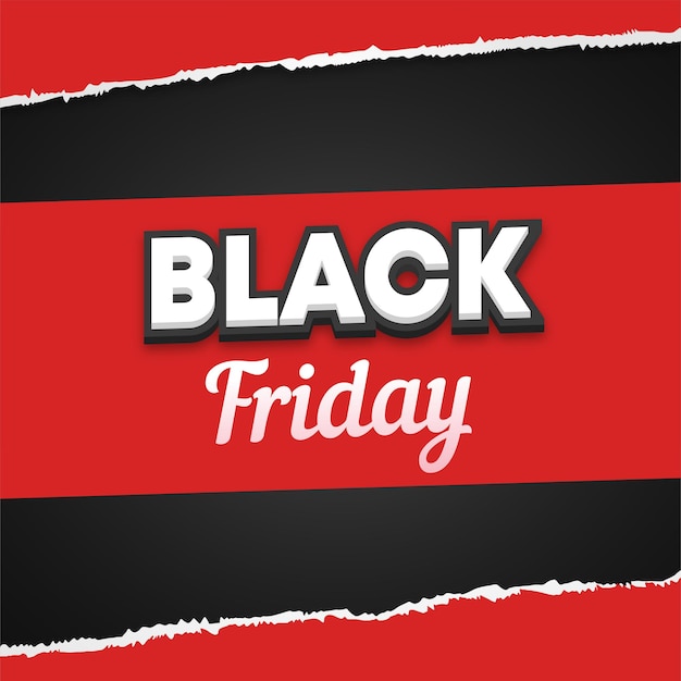 Black friday paper with text style effect