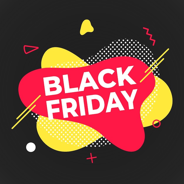 Black friday poster or banner design template vector illustration Sale shopping discount banner