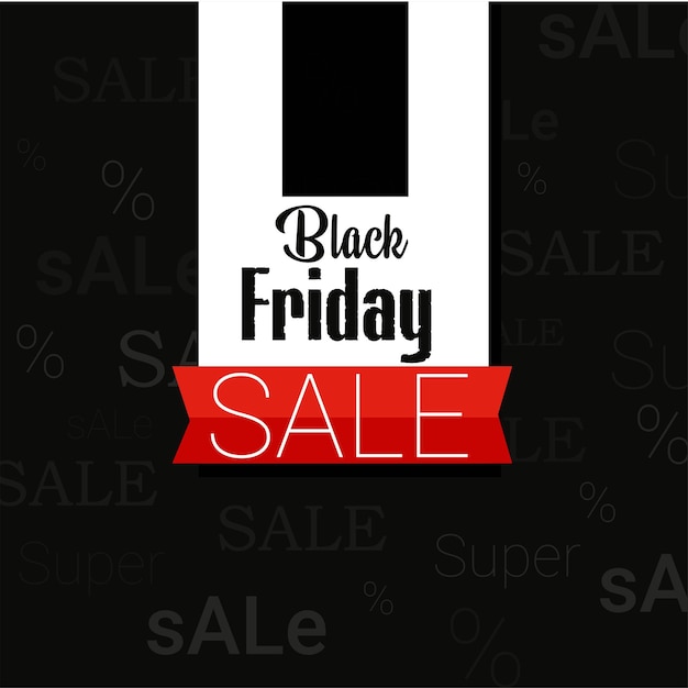 Black Friday Poster or banner with open gift wrap paper and shopping icons concept