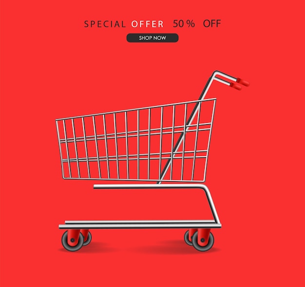 Black Friday-poster, winkelwagen, verkoopkaart, verkoop met korting, cadeaubon, superverkoop