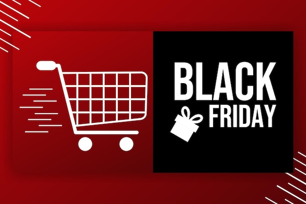 Vector black friday poster with a shopping cart.