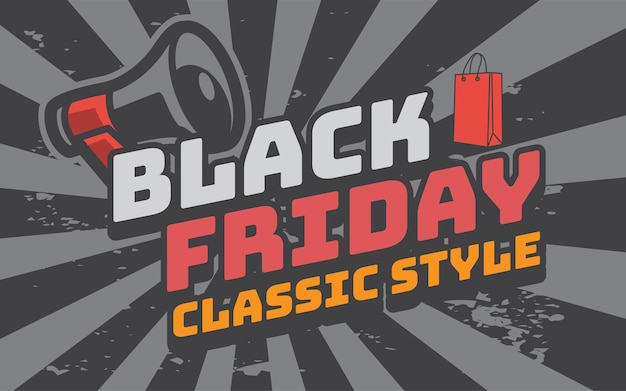 Vector black friday posters retro vintage illustration