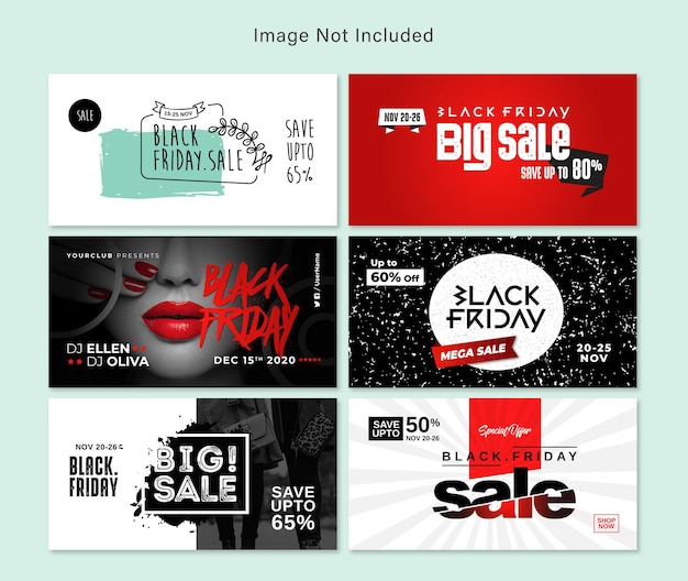 Vector black friday posting kit facebook cover design