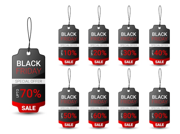 Black Friday prijskaartje ontwerpsjabloon voor promotie
