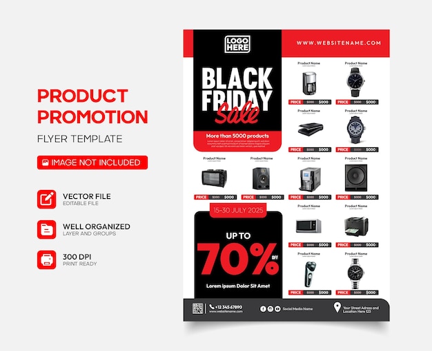 black friday productpromotie flyer sjabloonontwerp