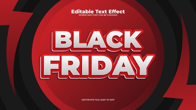 Black friday red editable text effect