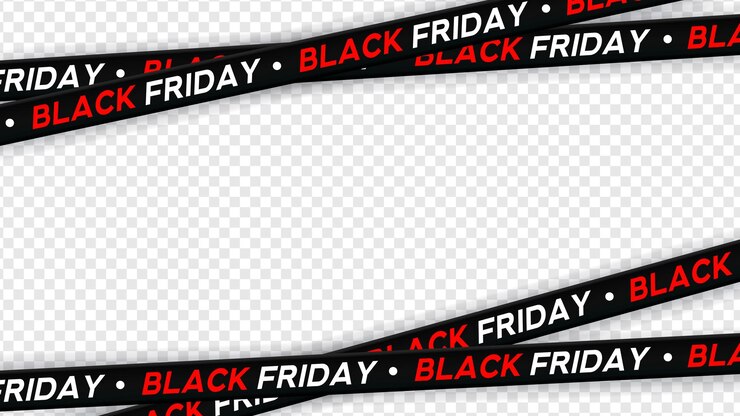 Vector black friday ribbon vector background with tape of sale discount advertising banner poster template