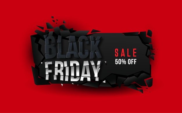 Vector black friday sale 3d abstract danner design template