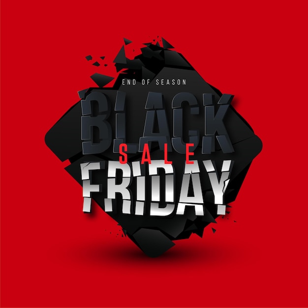 Black Friday Sale 3D Abstract Danner-ontwerpsjabloon