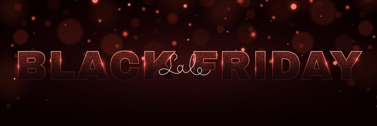Vector black friday sale abstract cover text banner with letters made of red glittering halftone effect with lights fashion advertising promotion template design vector illustration
