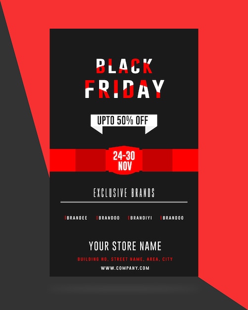 Black friday sale ad banner flyer template