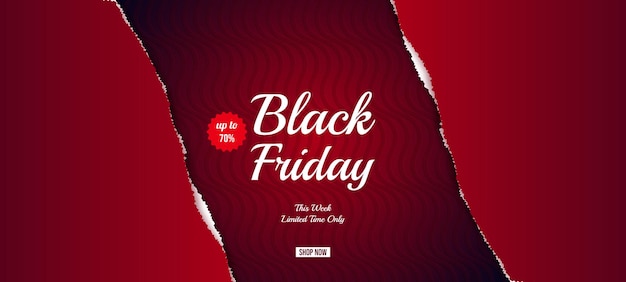 Black friday sale background. Modern black red design. Universal vector background for ads promotion