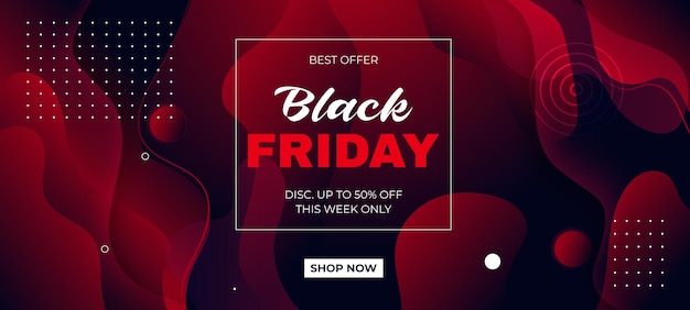 Black friday sale background. Modern black red design. Universal vector background for ads promotion