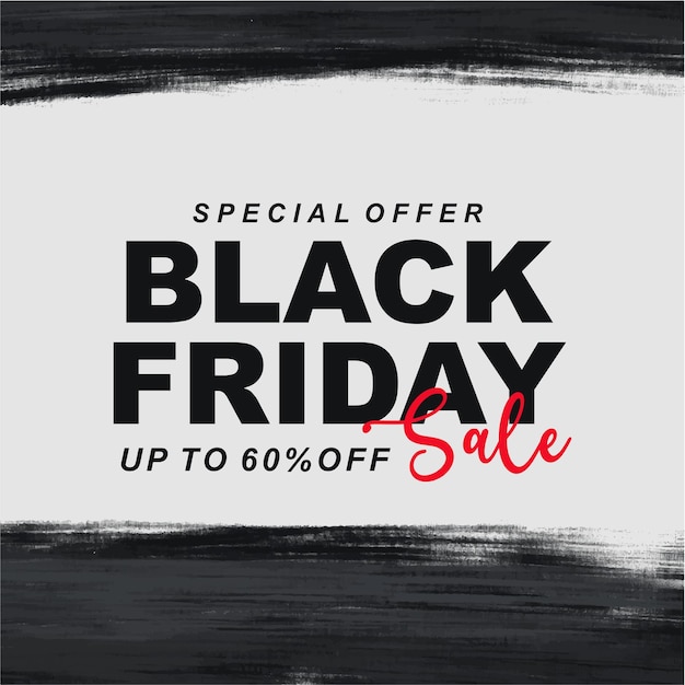 Black friday sale background with abstract brush strokes