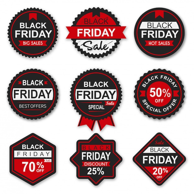 Black friday sale badges and labels collection