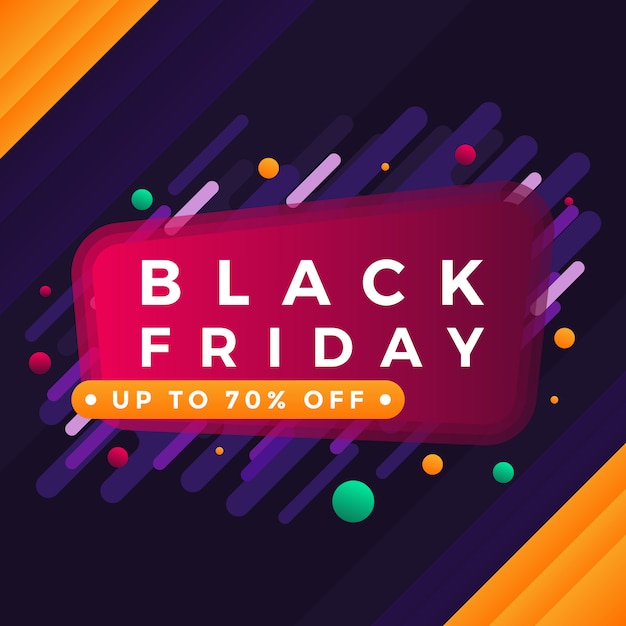 Vector black friday sale banner colorful background