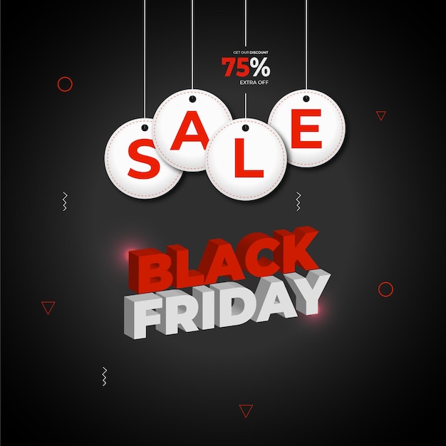 Vector black friday sale banner combined with red and dark backgroundsale banner black friday banner