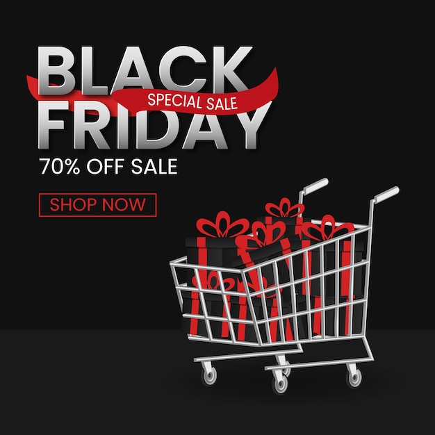 Vector black friday sale banner concept.