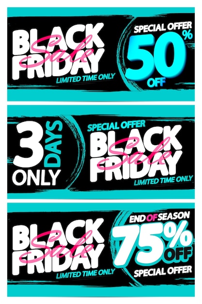 Black Friday Sale banner design template discount tag vector illustration