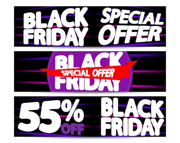 Black Friday Sale banner design template discount tag vector illustration