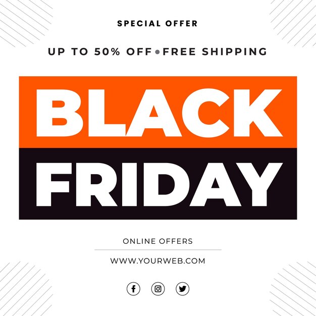 Black Friday sale banner design template and graphic design