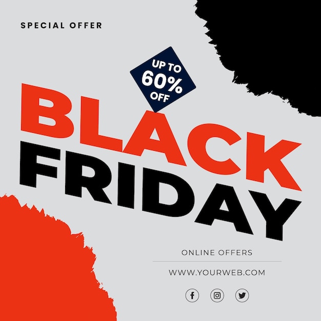 Black friday sale banner design template and graphic design