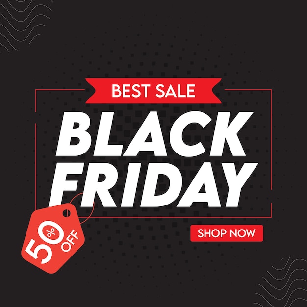 Black Friday sale banner design template and social media post design