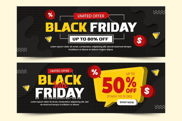 Black Friday sale banner design template