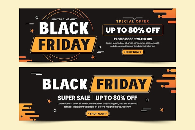 Black friday sale banner design template