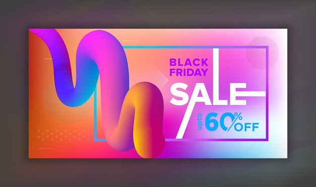 Modello di disegno di banner di vendita del black friday