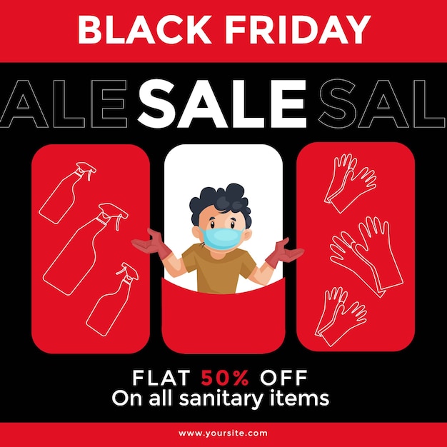 Modello di disegno di banner di vendita del black friday