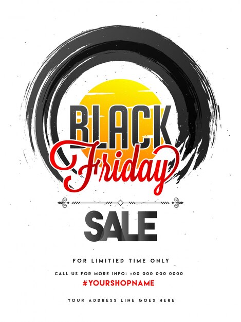 Black friday sale, banner or flyer design.